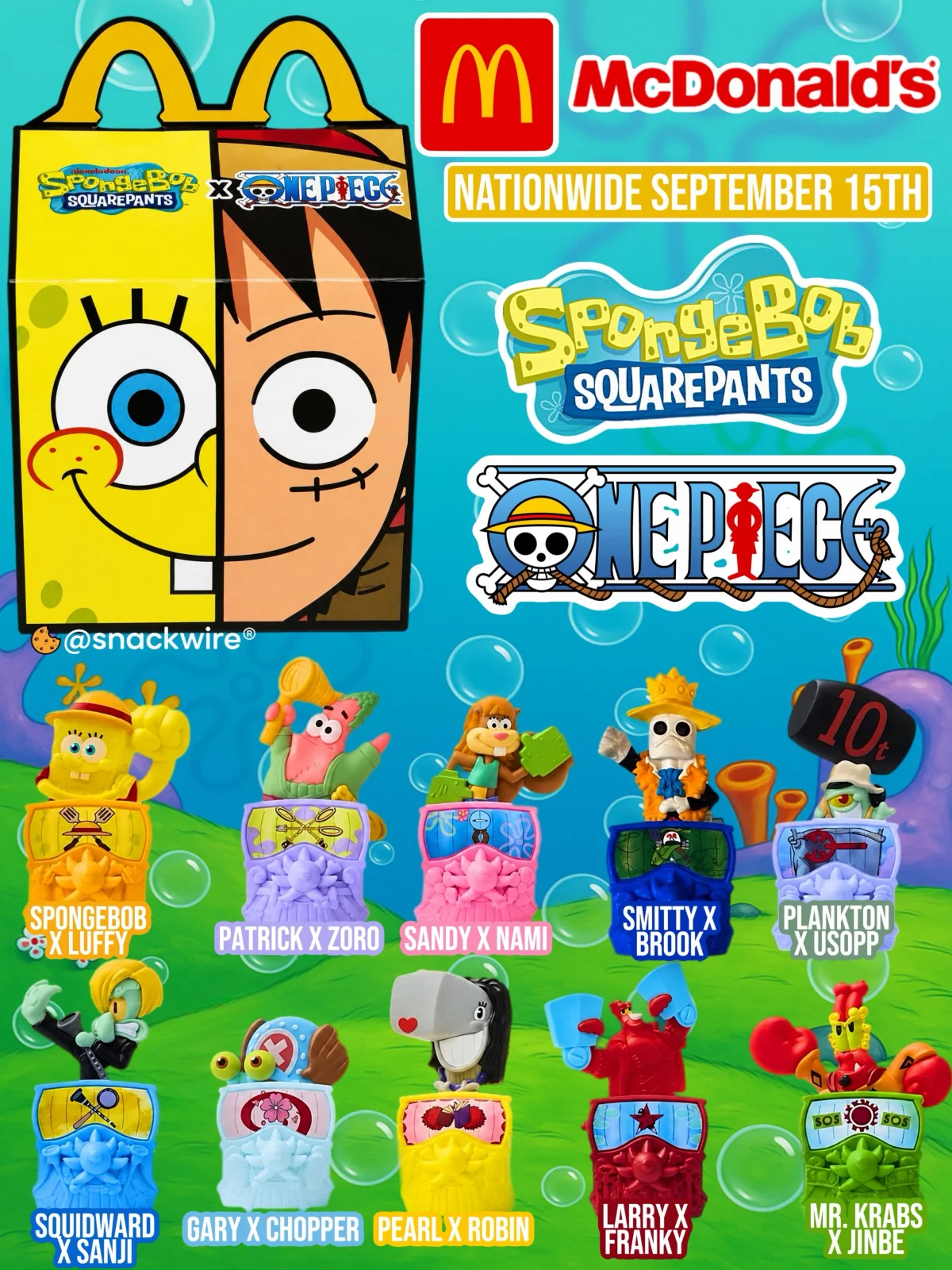 McDonald's SpongeBob x One Piece Happy Meal Rilis 15/9